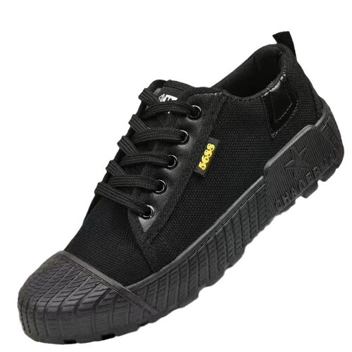 New casual anti-slip breathable construction site work safety shoes, high-top and low-top outdoor liberation canvas shoes, wear-resistant.