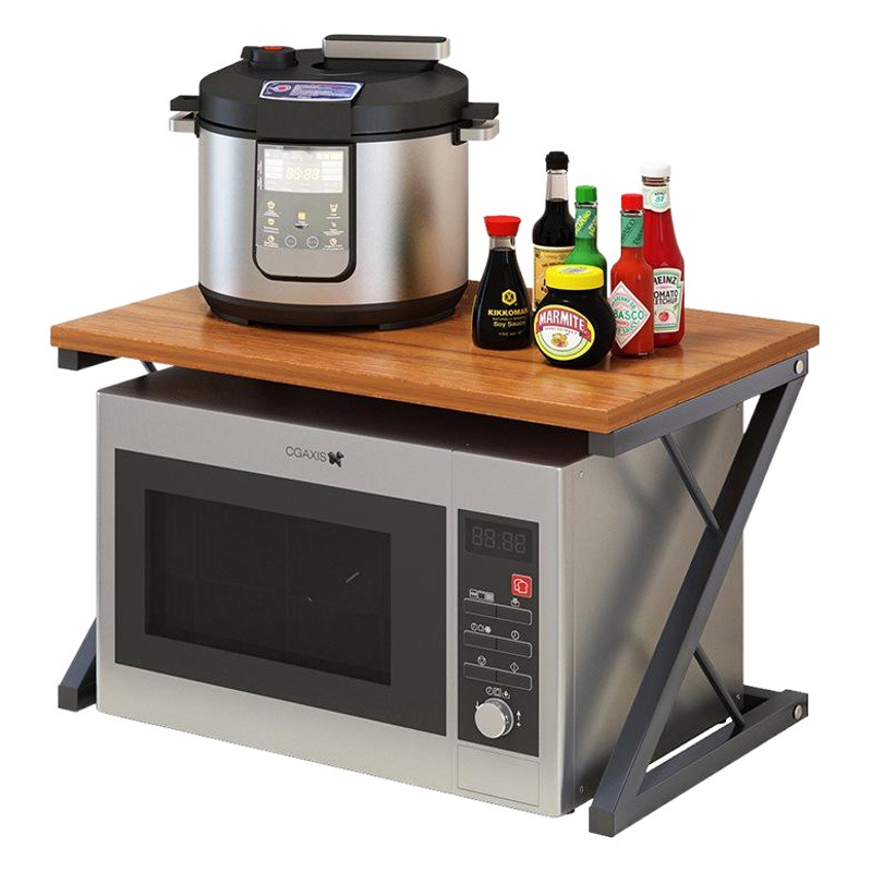 Estante de cocina piso de múltiples capas horno de microondas estante de almacenamiento estante de horno encimera sin perforar ahorro de espacio image 1
