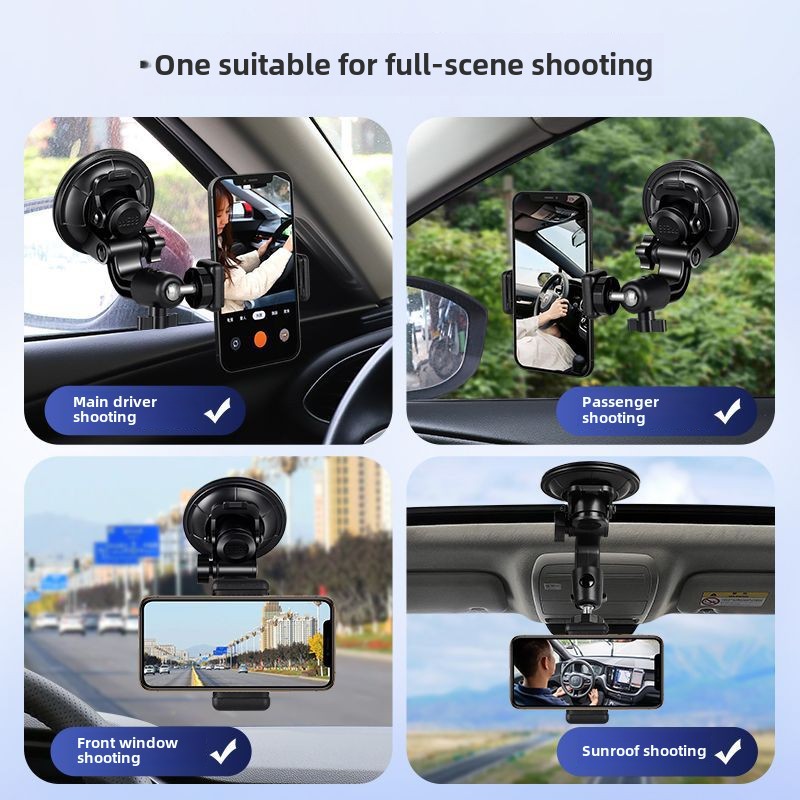 Suport de fixare pentru telefon mobil auto, ventuză, suport de navigare auto, cadru de fixare auto, transmisie video în direct, selfie_voghion.com