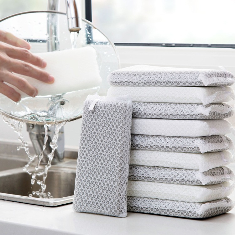Hogar con esponja neta limpieza cocina limpieza cepillo lavavajillas toalla limpieza exfoliante esponja bloque limpieza paño de limpieza 5 Pack