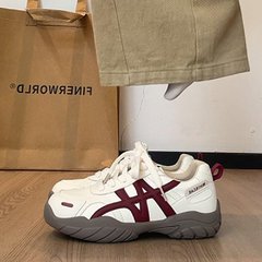 牛皮版~厚底内增高真皮德训鞋女2025秋冬新款阿甘运动休闲板鞋