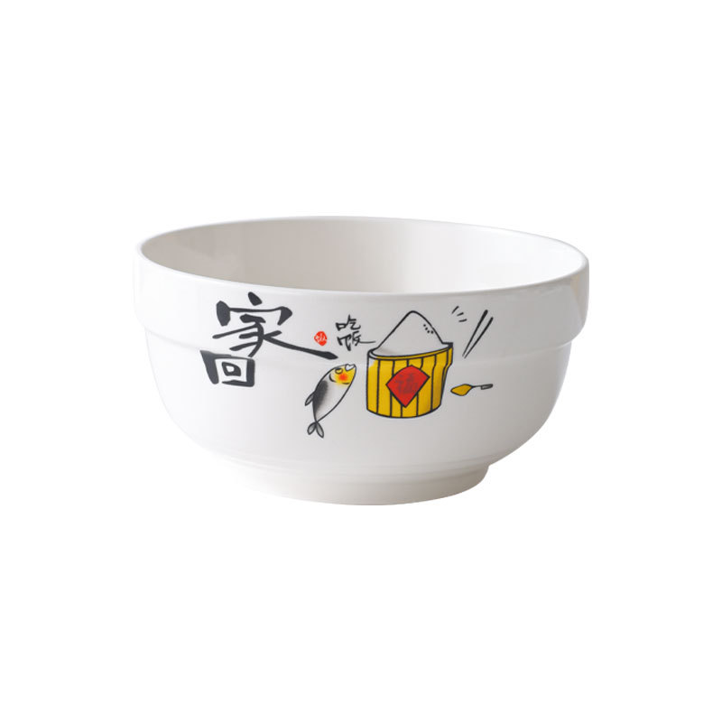 Tazón sencillo para sopa de 4,5 y 5 pulgadas, tazón para fideos, tazón para arroz engrosado para restaurante y hotel, tazón de cerámica con borde para el hogar