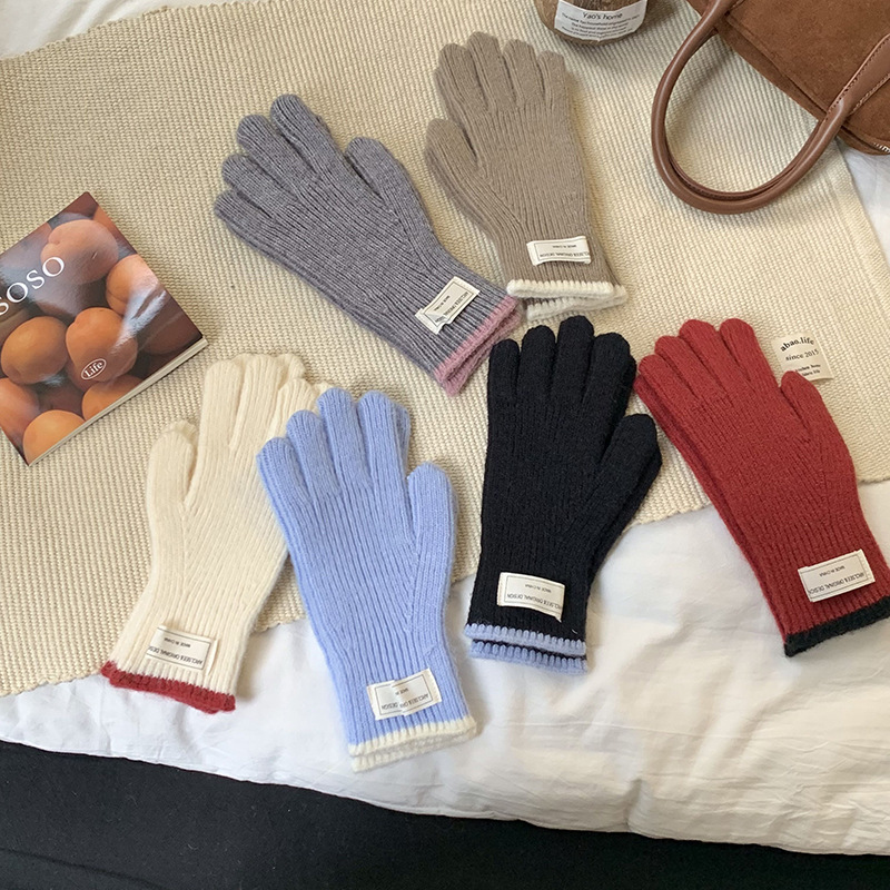 Guantes calientes de invierno para ciclismo engrosado 2025 nuevo guantes de lana roja larga al por mayor