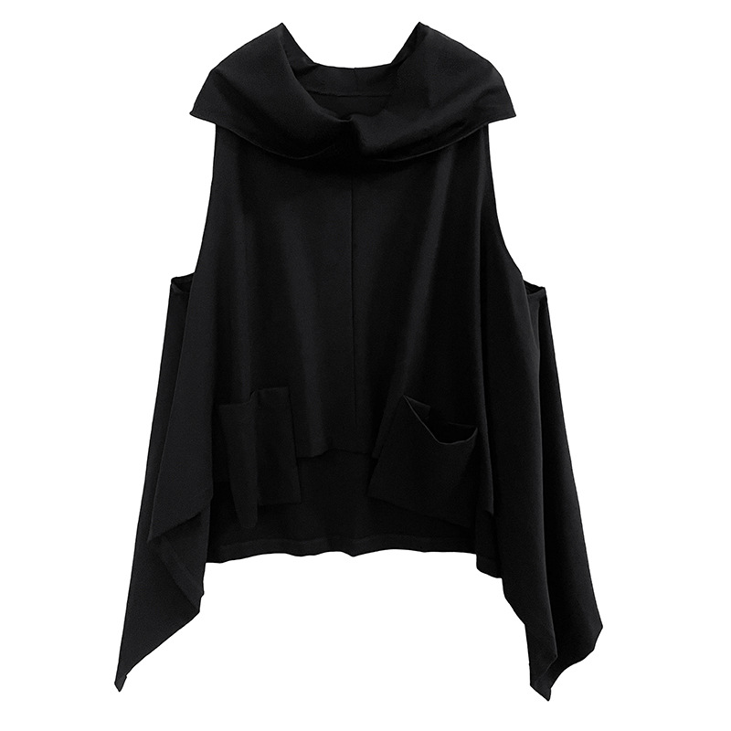 Estilo japonés estilo oscuro chaleco irregular para mujeres 2023 primavera y otoño suelta interior manga larga Camiseta casual traje de dos piezas