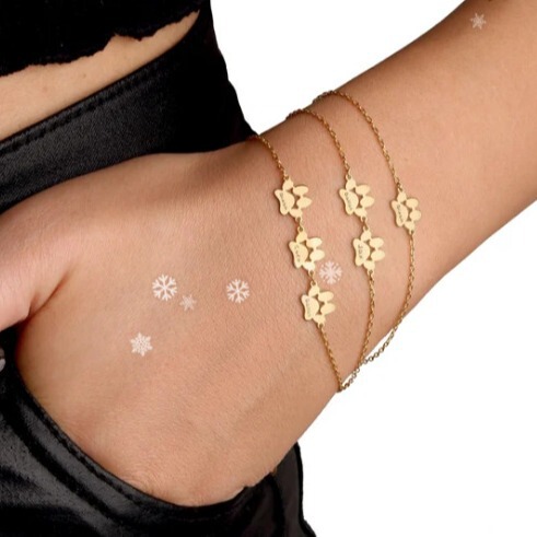 European and American cross-border hot selling pet cat dog paw print bracelet name lettering personalized