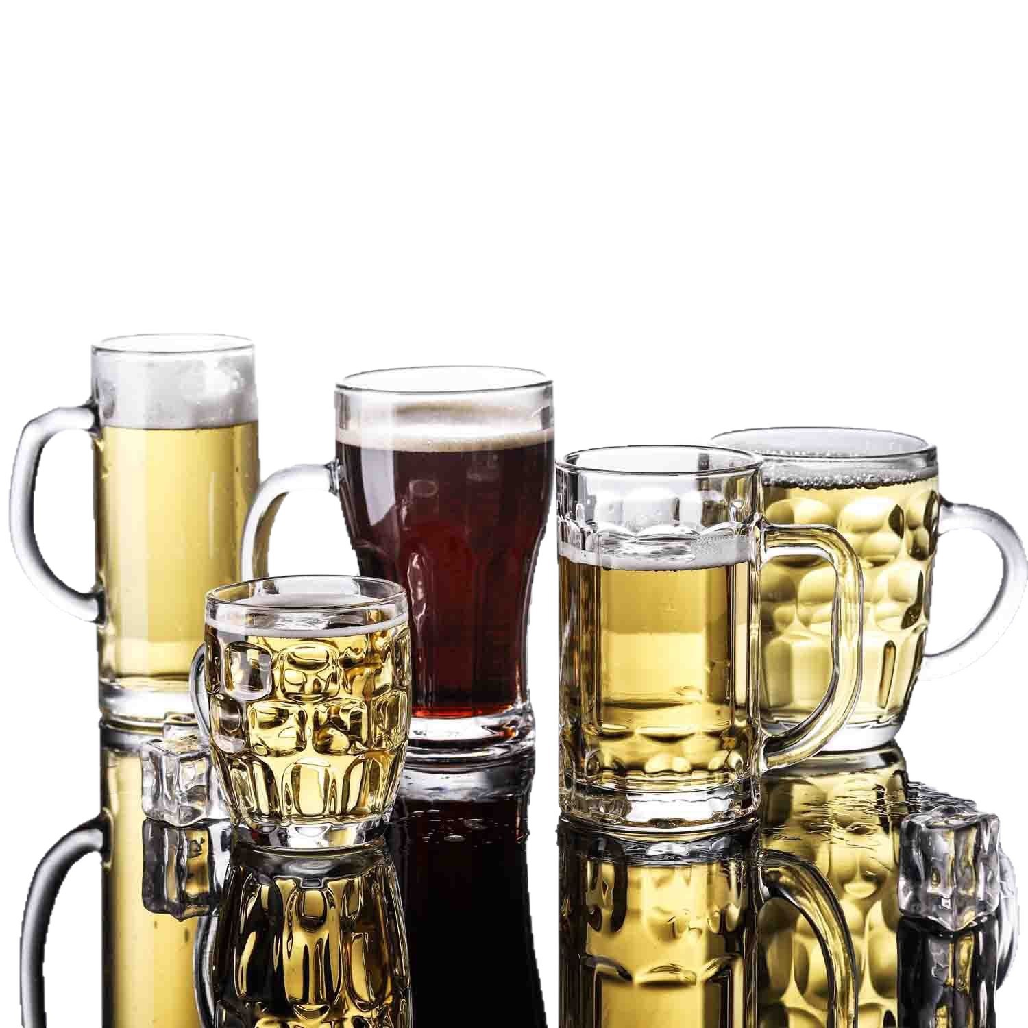 Taza de cerveza comercial de gran capacidad con mango, taza de cerveza creativa, taza de té, taza de vidrio impresa logotipo