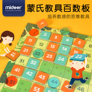 mideer Milu educational toys digital addition and subtraction teaching aids young and young connection mathematical magnetic hundred board 2-6 years old