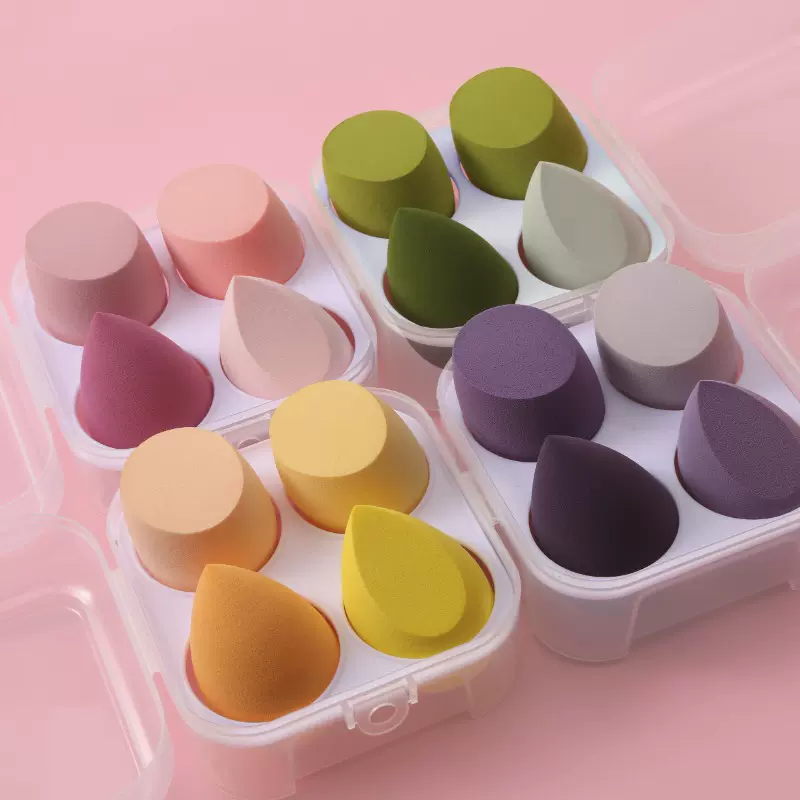 李佳琦推荐四个装美妆蛋不吃粉超软粉扑套装化妆海绵蛋收纳盒