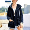 Demi-season hoody, velvet cardigan, long jacket, suitable for import, wish, increased thickness