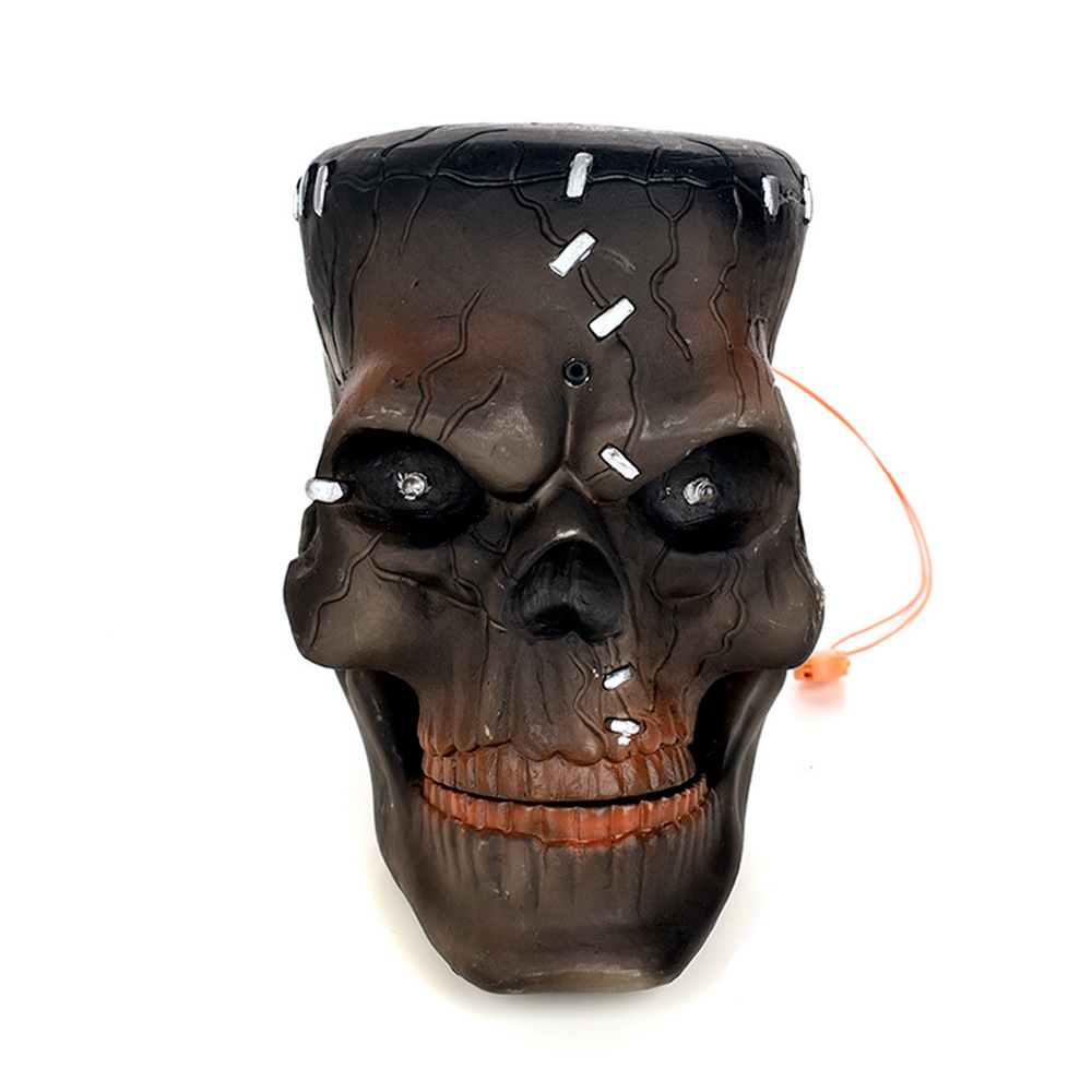 Halloween cráneo colgante iluminiscente eléctrica sonora cráneo fantasma casa fantasma habitación secreta fiesta disfraz de hechizo props