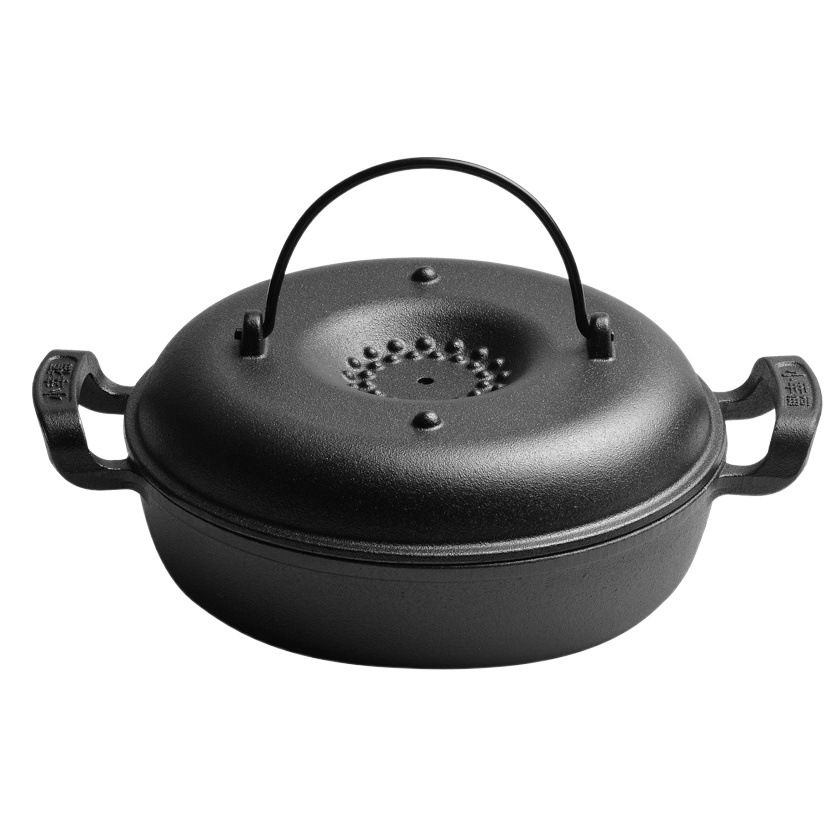 Engrosada olla de batata asada de hierro fundido hogar olla de batata asada barbacoa patata máquina de maíz cerdo olla de cocción de hierro asado artefacto de batata