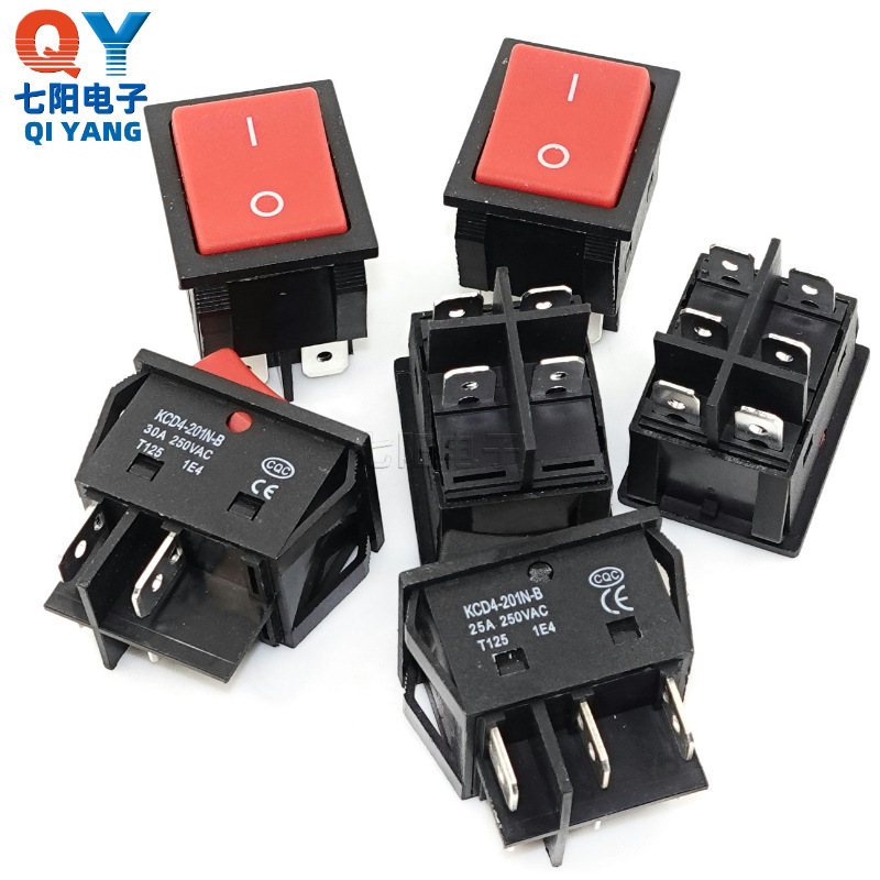 30A大电流船型开关KCD4-201N-B电源开关 电焊机大电流翘板开关