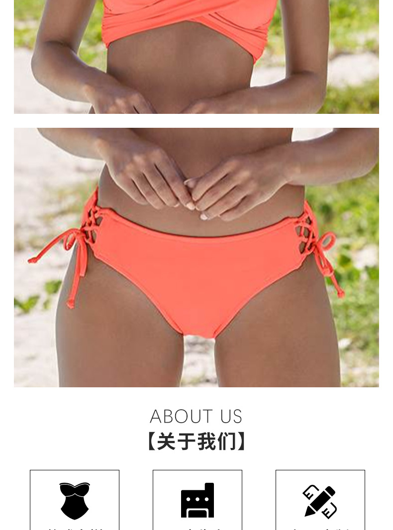 Title 3, Bikini Split Wrap à cordon de serrage, dos amin...