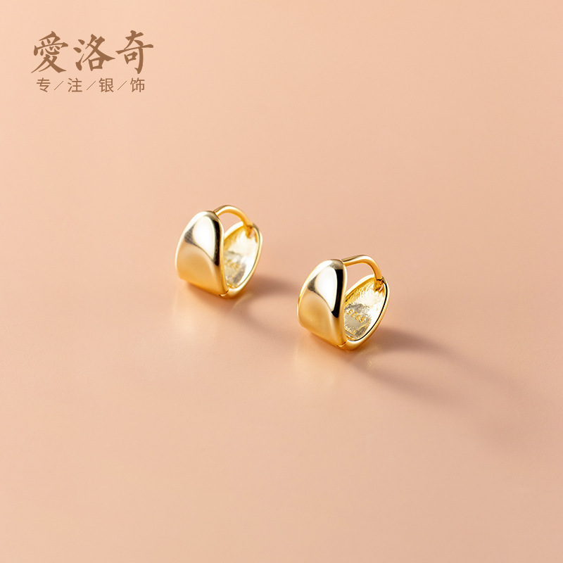 Eloch s925 plata esterlina diseño triangular de geometría elíptico arco brillante pendientes personales G9358