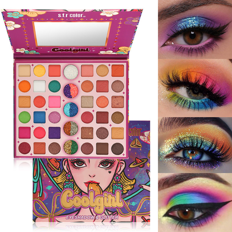 S.F.R41 Color Eyeshadow Palette, Multi-Purpose Stage Makeup, Glitter, Matte, Pearlescent Makeup, Multi-Color Eyeshadow