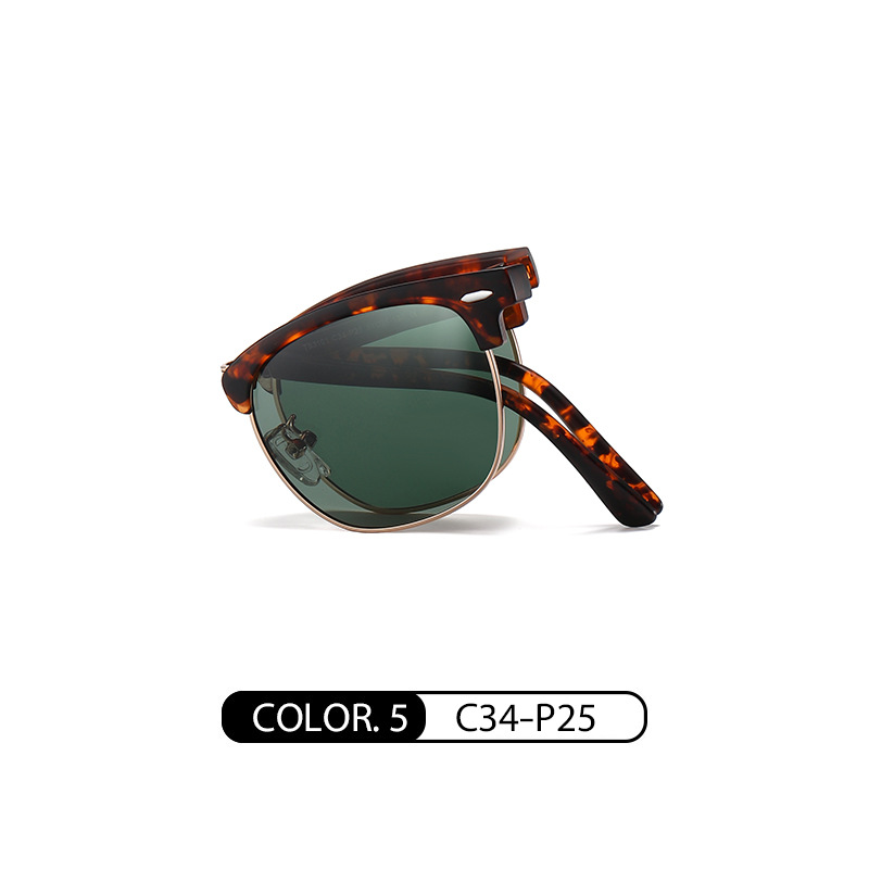 TB3101 moda europea y americana gafas de sol de protección solar nuevas gafas de sol plegables clásicas beige mirando gafas de sol polarizadas