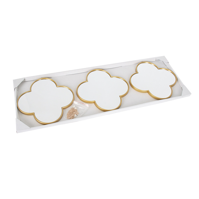 Fábrica en stock espejo de pared de fondo creativo DIY punzón-luz libre lujo colgante de pared espejo decorativo entrada de la sala de estar espejo decorativo