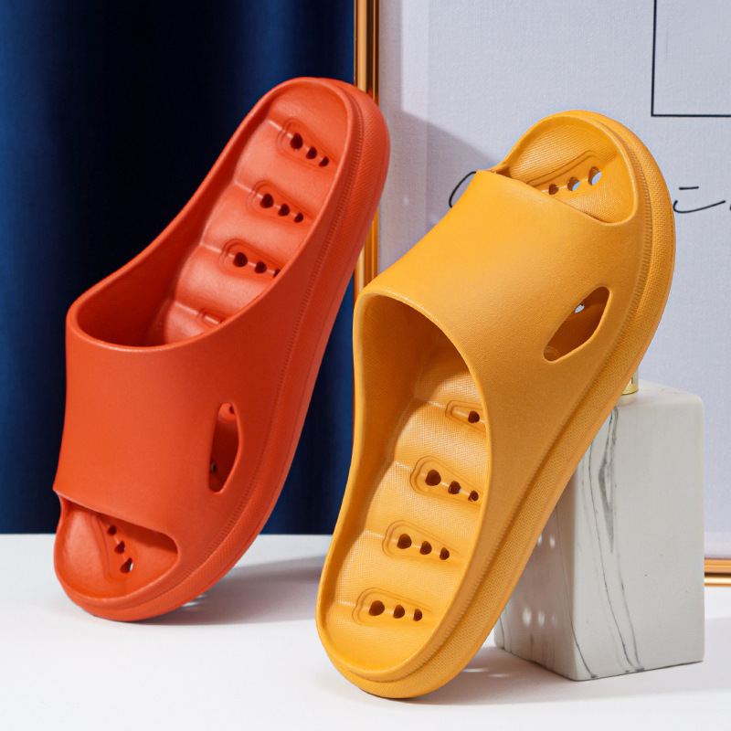 Household Men's and Women's Non-Slip Bathroom Slippers for Summer Indoor Bathing Leaking Eva Wear-Resistant Slippers with a Poop-Feeling Feel