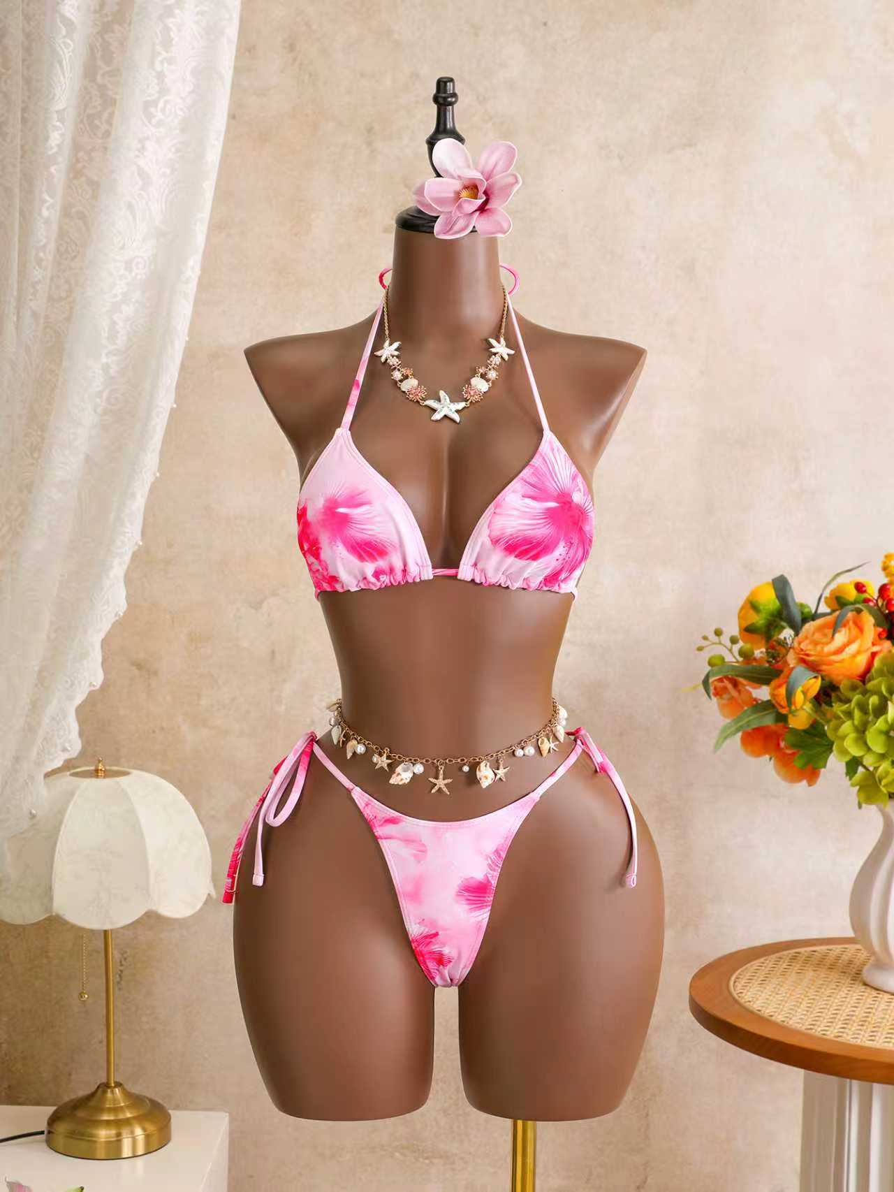 Summer set, swimwear, backless, 3 piece set