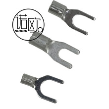 叉形接线裸端子SNB黄铜镀锡冷压裸端头U型接线耳铜鼻子线耳线鼻