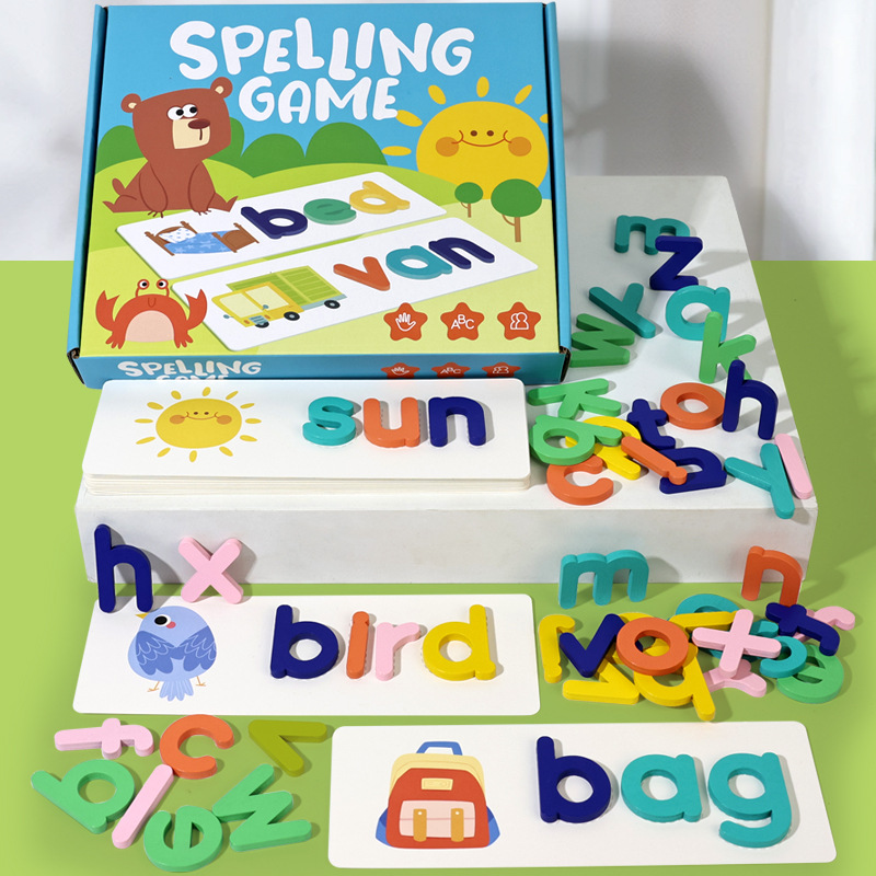 Ce/Cpc Kidsren's Early Education Word Spelling Game 26 English Alphabet Word Cognitive Puzzle Educational Toys Kindergarten