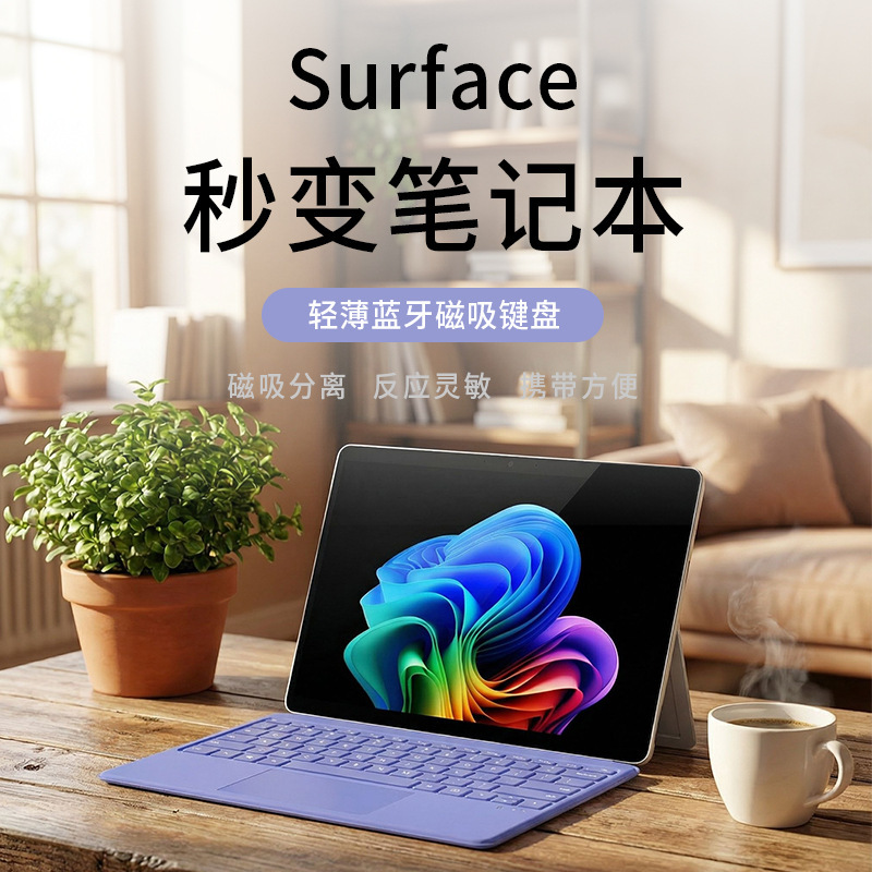 Suitable for Surfacepro12 Keyboard with Colorful Backlight, Surface Keyboard Pro12 Bluetooth Keyboard Protective Cover
