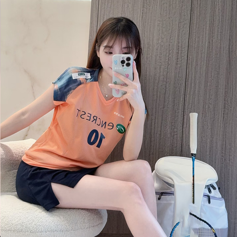 2025新款田口真彩新款羽毛球服女飞袖吸汗速干透气印字JP版大赛服|undefined
