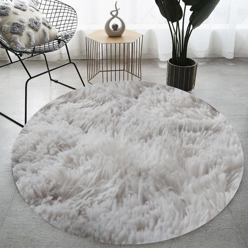 Alfombra redonda de felpa de pelo largo de lana de seda teñido anudado tapete de piso tapete de tienda para niños tapete de canasta colgante tapete de silla de mimbre