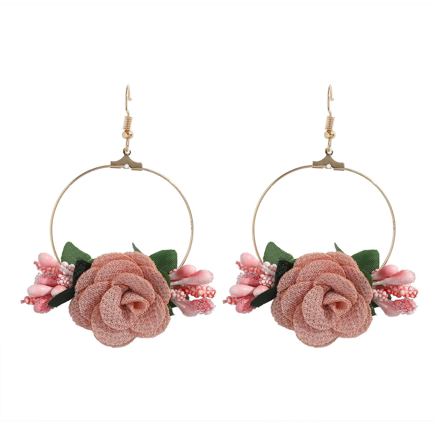 7g Weight Alloy Ear Needle Material Drop Earrings Classification Anniversary, Business, Travel, Birthday, Festival Occasion Alloy, Gauze Material Flower Pattern Women'S Gender Ethnic Style Style White, Pink, Purple, Red, Blue Color Ethnic Style Flower Alloy Gauze Drop Earrings 1