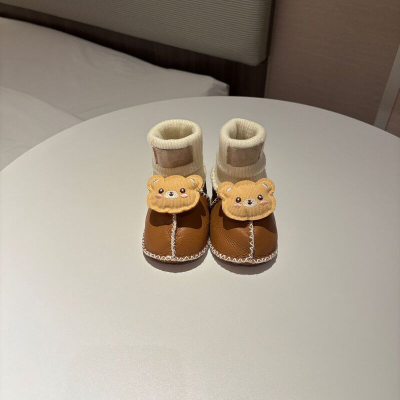 桑坡婴儿棉鞋羊皮毛一体步前鞋袜ins卡通男女宝宝软底毛毛鞋秋冬|undefined