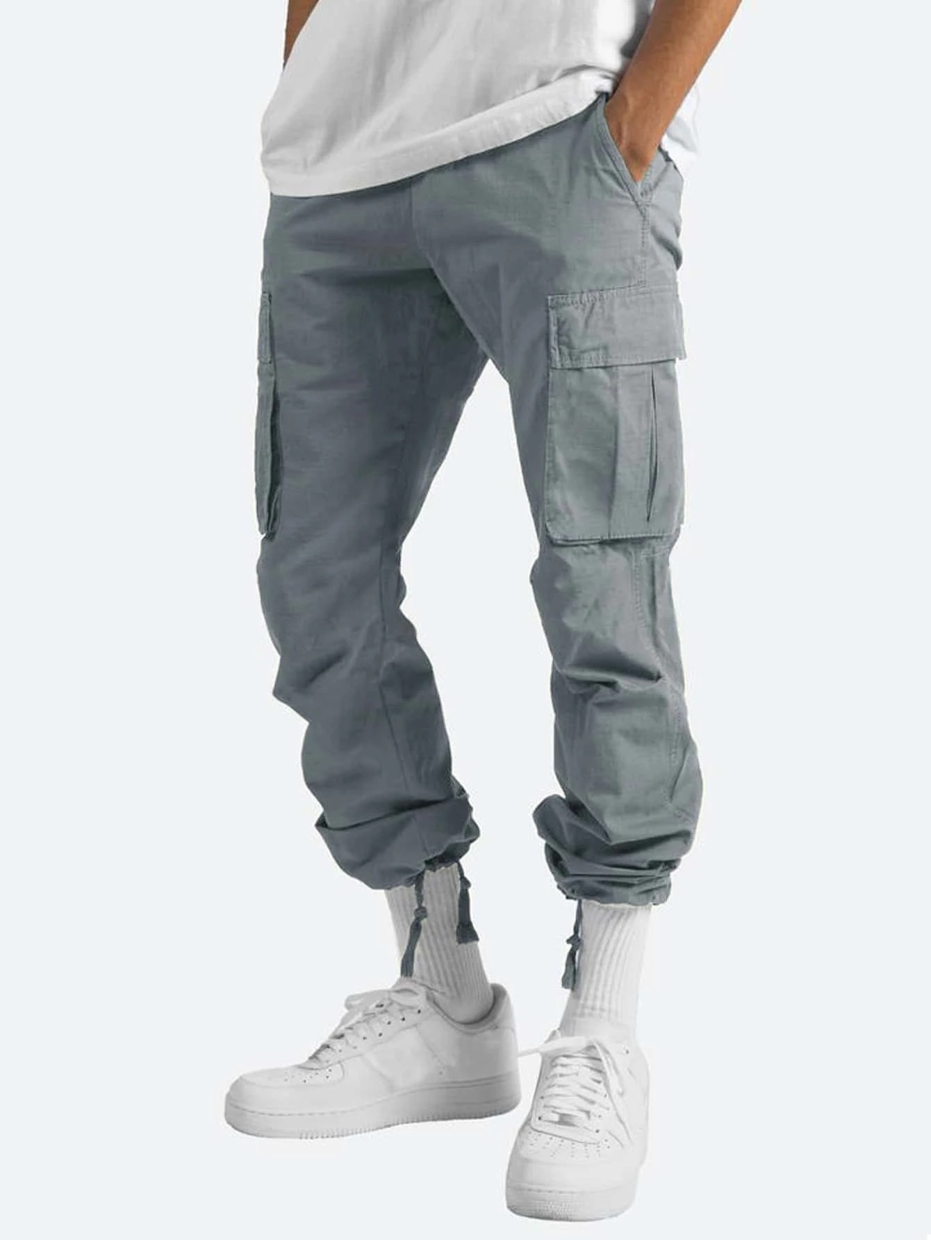 Pantalons décontractés pour hommes, nouveaux vêtements de travail d'été pour hommes avec cordon de serrage, pantalons décontractés multi-poches_voghion.com