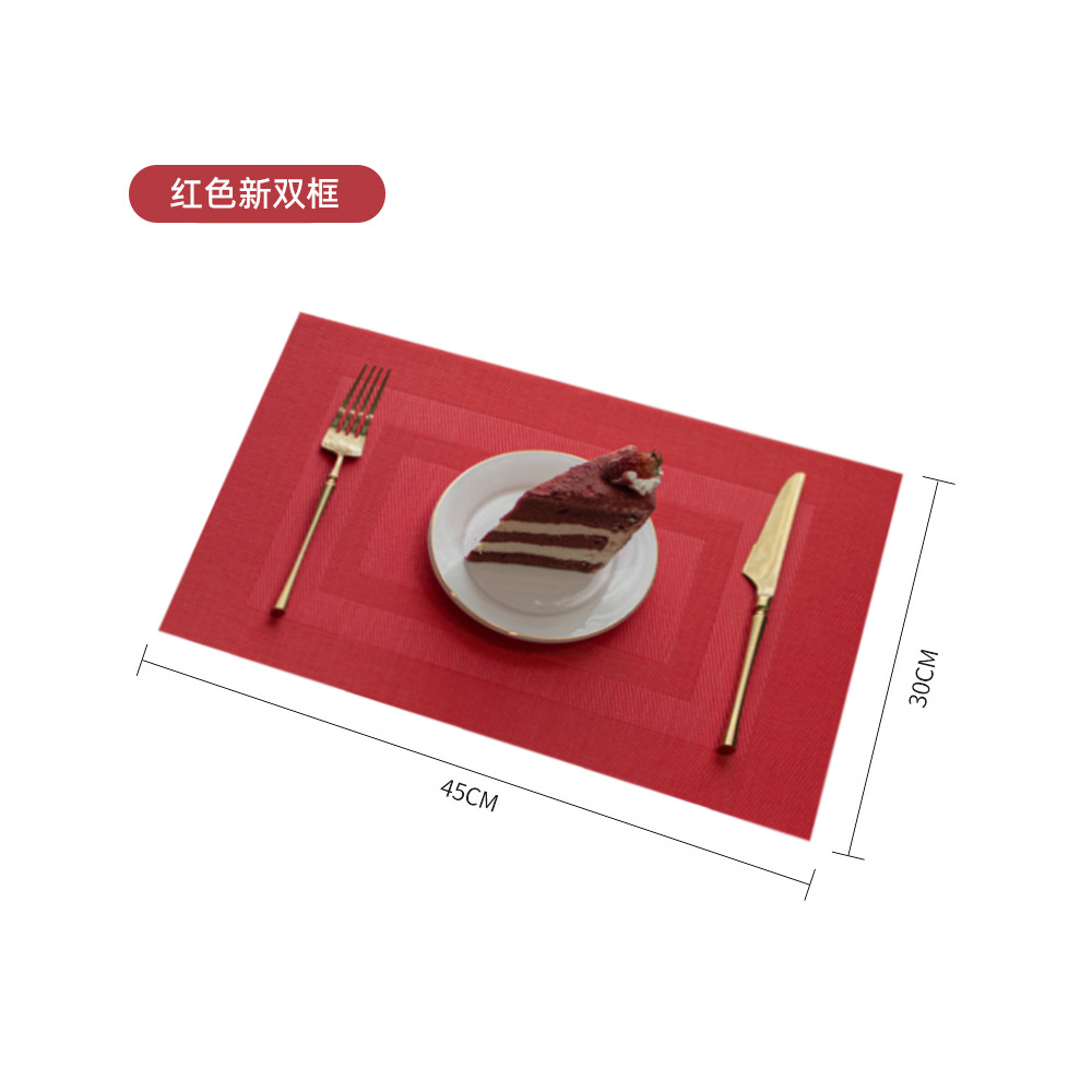 Ningxin transfronterizo Teslin protección del medio ambiente mantel de PVC 30*45 aislamiento térmico antideslizante estera de mesa de montaña corredor de mesa Western placemat