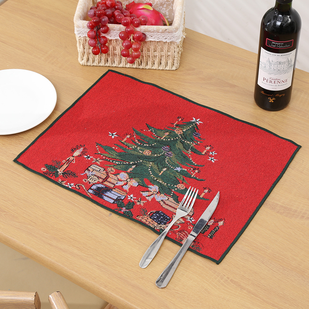 2024 nuevo cojín de Navidad cojín de muñeco de nieve de Navidad cojín de mesa de decoración familiar cojín de mesa de Navidad Jacquard