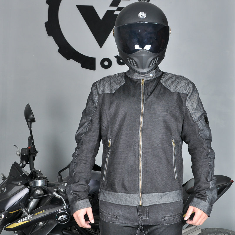 VOLERO motocicleta para hombres y mujeres verano malla transpirable ocio chaqueta de motocicleta chaqueta anti-caída