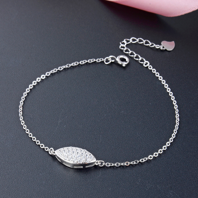 925 plata esterlina elíptica pulsera de diamantes completos mujeres ins estilo europeo y americano nicho de diseño pulsera personalidad temperamento simple joyas