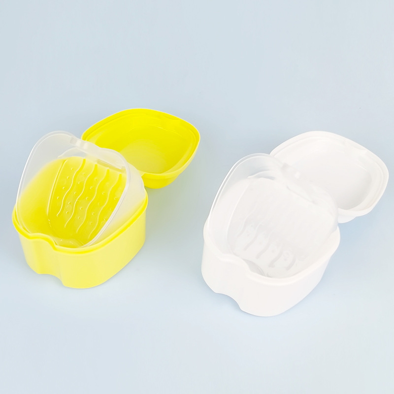 Caja de dientes dentados, caja de almacenamiento de dientes, caja de retención de aparatos dentados, caja de almacenamiento en forma de manzana, logotipo impreso image 3