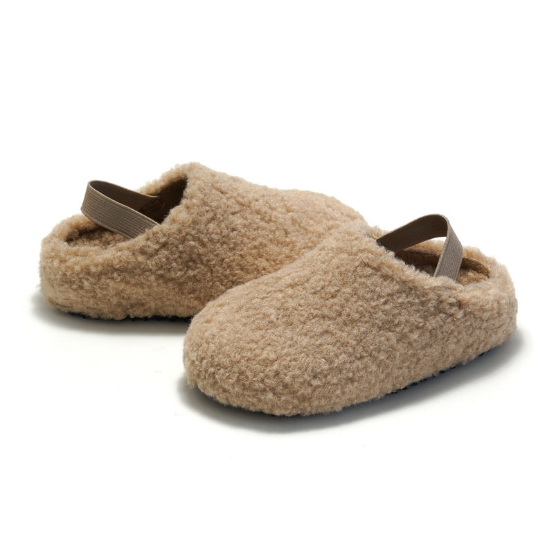 Ruizu Nieuwe Kinderschoenen van Harige Zachte Kurk, Warme Sandalen voor Jongens, Katoenen Pantoffels voor Meisjes, Polar Fleece_voghion.com