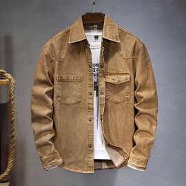 2025秋冬新款日系印花大码牛仔衣衬衫夹克男Men Jeans Jackets