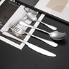 304 stainless steel tableware, knives and fork spoon set hotel supplies Western dining knife dessert coffee spoons can laser logo