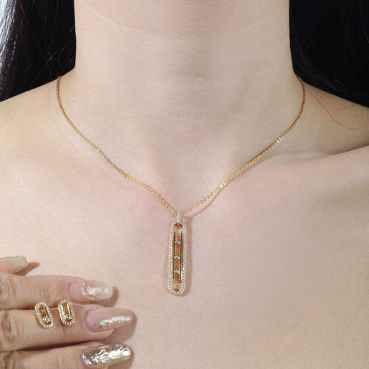 Designer Meijia big-name fashion classic earrings necklace jewelry set_voghion.com