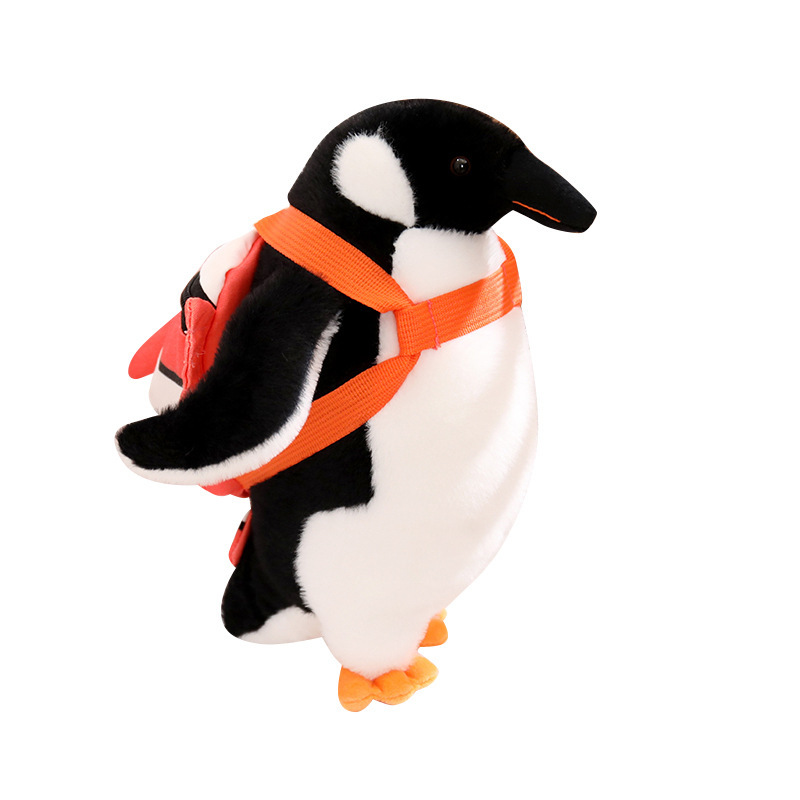 Mochila de simulación transfronteriza muñeca pingüino escape viaje pingüino juguetes de peluche para niños muñecas de tela image 5