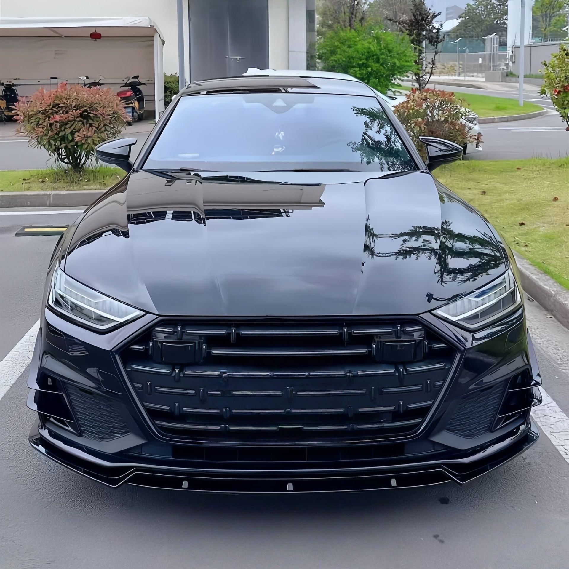 19-26 models suitable for Audi A7/A7l upgrade and modification: fog light frame, wind deflector, fender trim, front grille, and honeycomb design