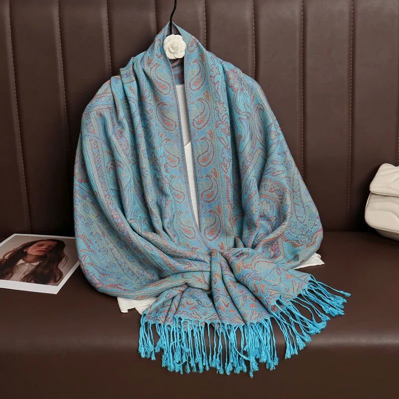 Tassel Blanket Design Thick Pashmina New Winter Warm Shawl W