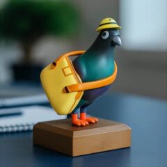 跨境新品Mini Office Carrier Pigeon迷你信鸽存储小便笺的信鸽摆
