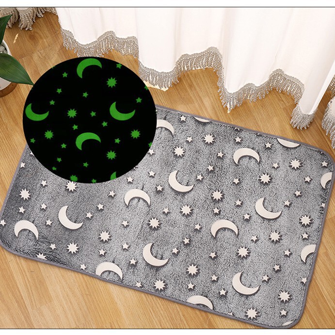 Luminous Floor Mat Coral Velvet Night Luminous Carpet Bathroom Absorbent Non-Slip Mat Kitchen Foot Mat Entrance Door Mat