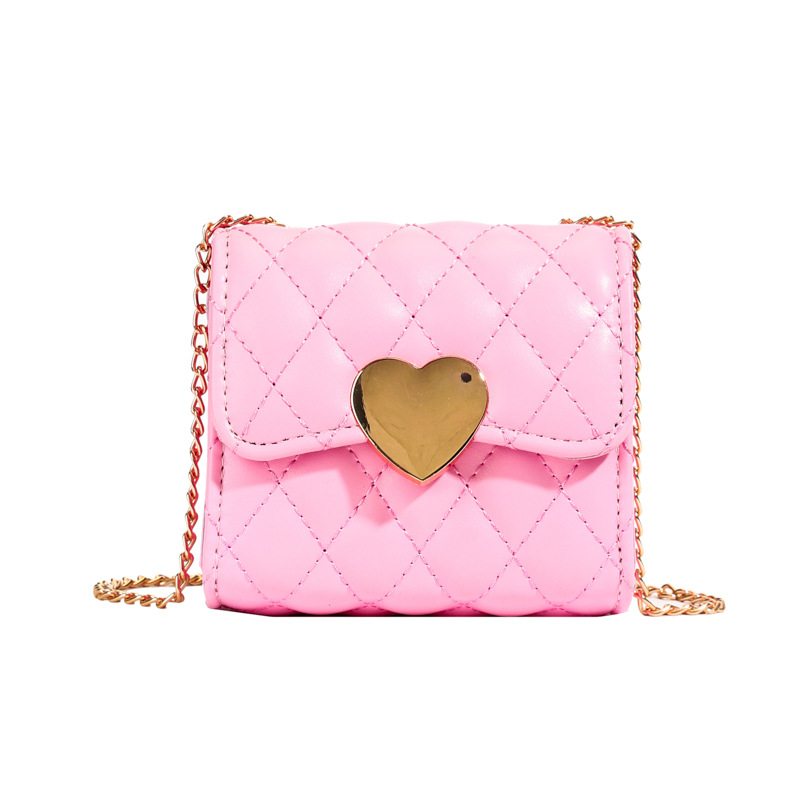 Versión coreana del bolso de hombro para niña con fragancia pequeña dulce amor estilo occidental Lingge baby bandolera nuevo bolso de cadena para niños