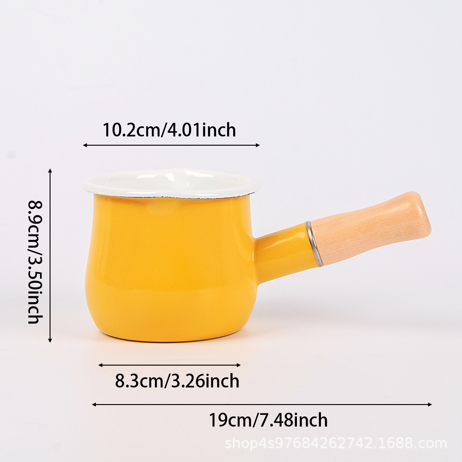 노란색 주둥이 달린 미니 냄비 - 10cm