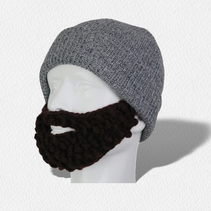 Tiktok Venta caliente europeo y americano barba sombrero transfronterizo de lana de punto hip hop creativo divertido barba máscara adulto sombrero