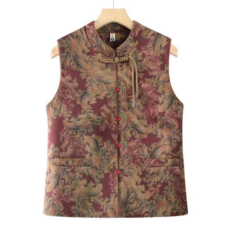Autumn vest for mother, for middle age, loose fit