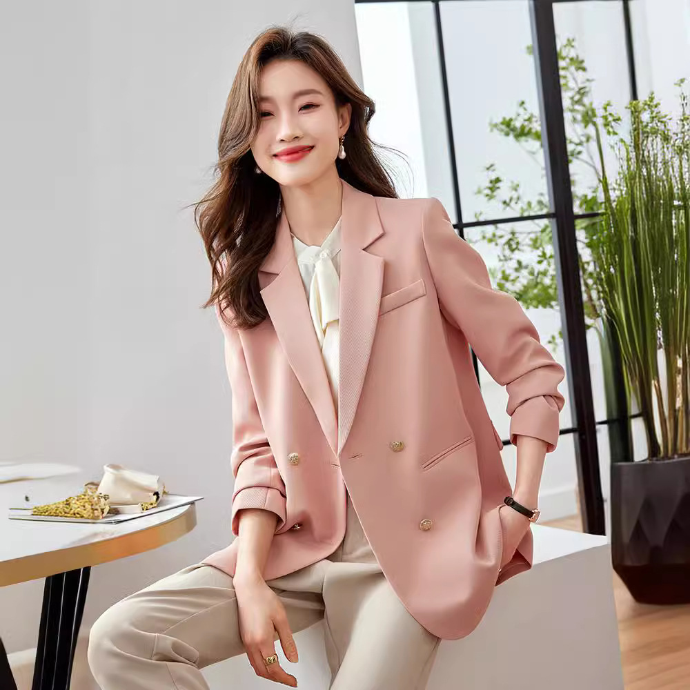 GDX882 pink professional suit jacket for women 2023 Spring and Autumn new long sleeve workwear versatile temperament suit jacket